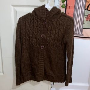 SUGAR knitted cardigan sweater with hood